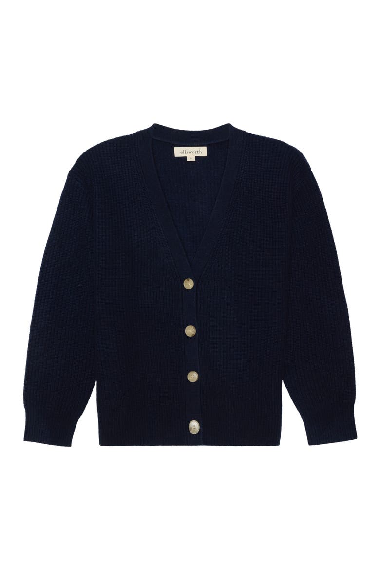 Lilah V-Neck Knit Cardigan, Main, color, Navy