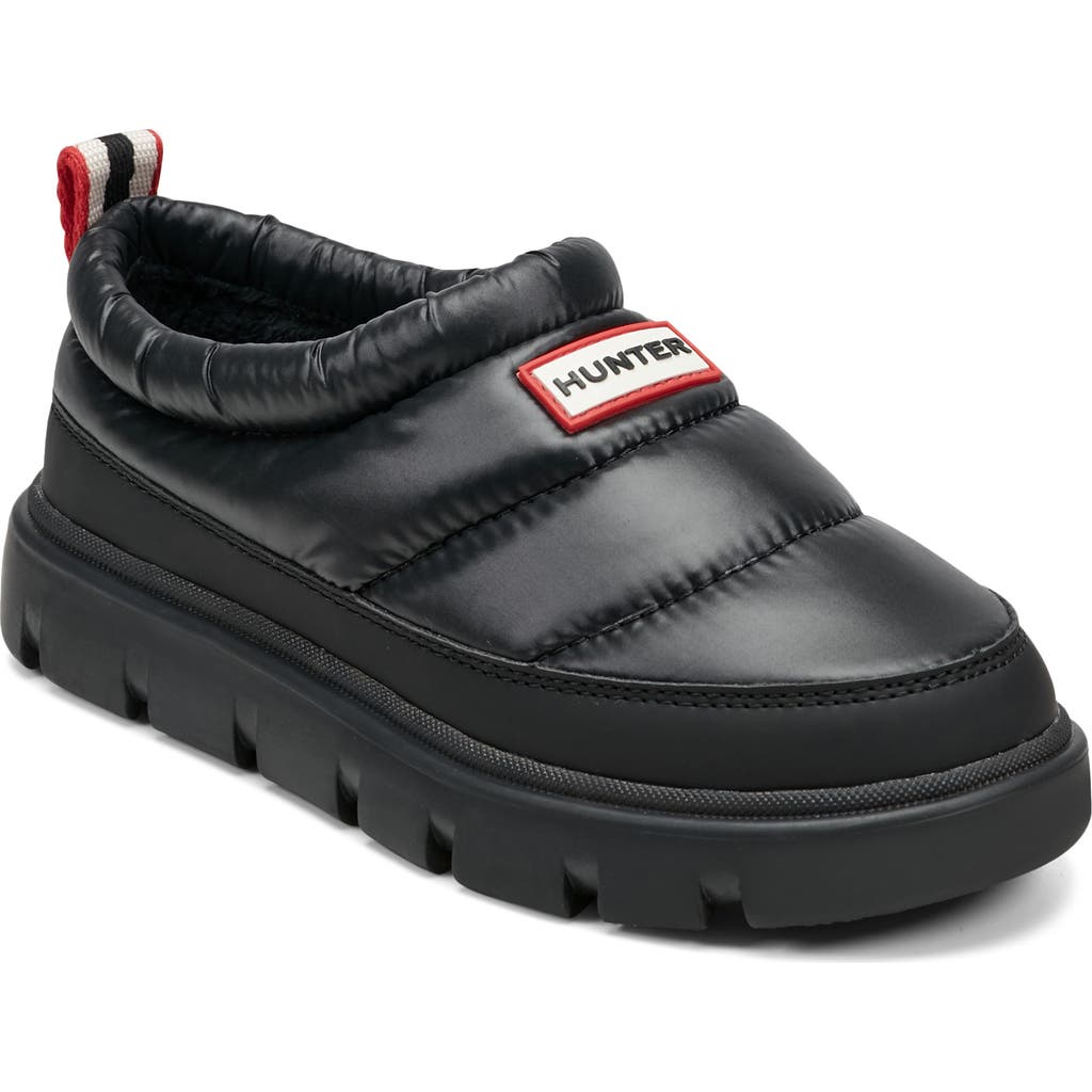 Hunter Big Kids Cody Lug Sole Insulated Water Resistant Slip-on Shoes 13c Black