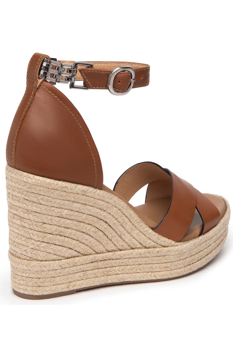 NeroGiardini Ankle Strap Espadrille Wedge Sandal, Alternate, color, Cognac