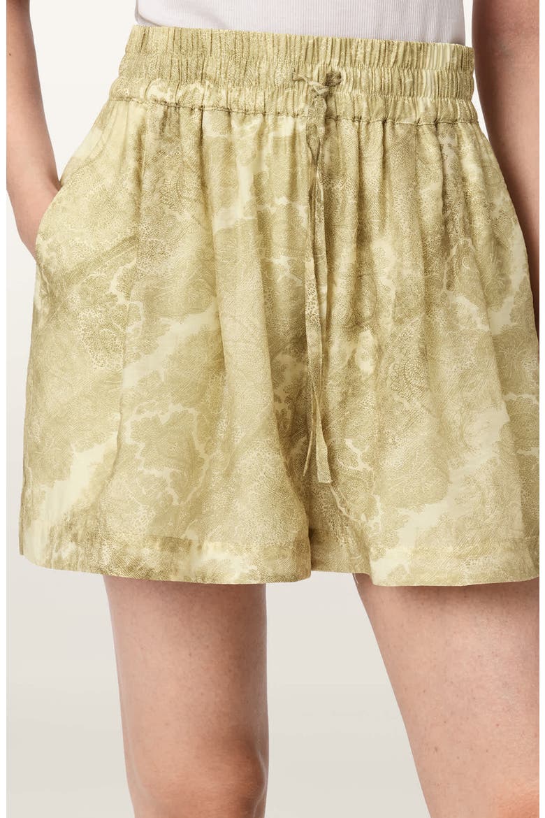 Isla Paisley Jacquard Shorts, Alternate, color, JOANNE GOLD GREEN