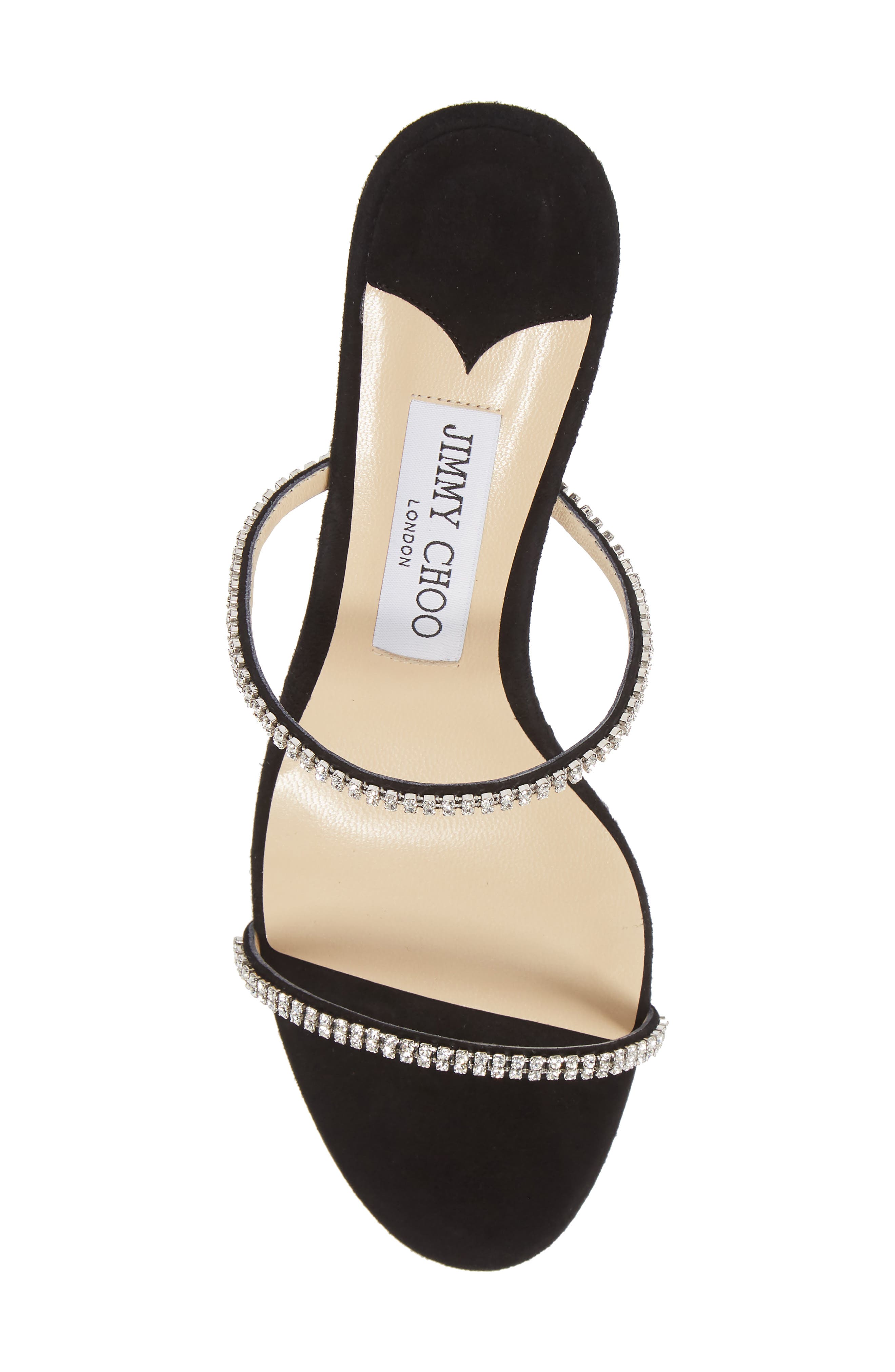 Brea Crystal Embellished Slide Sandal, Alternate, color, BLACK/ CRYSTAL