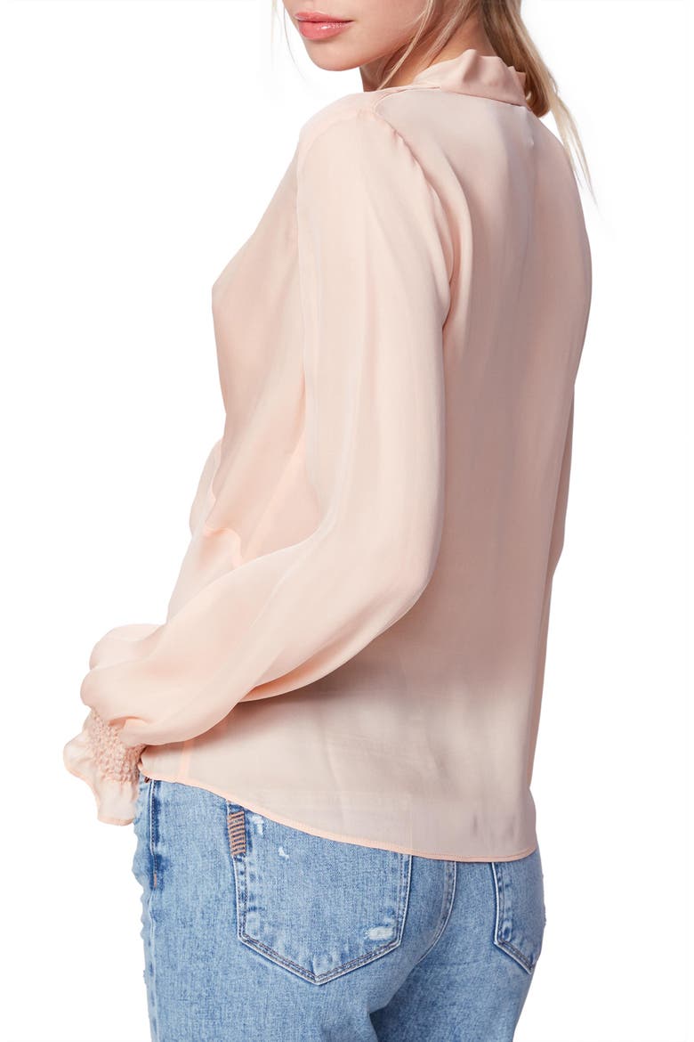 Lorienne Twist Front Silk Top, Alternate, color, PCHBLSH
