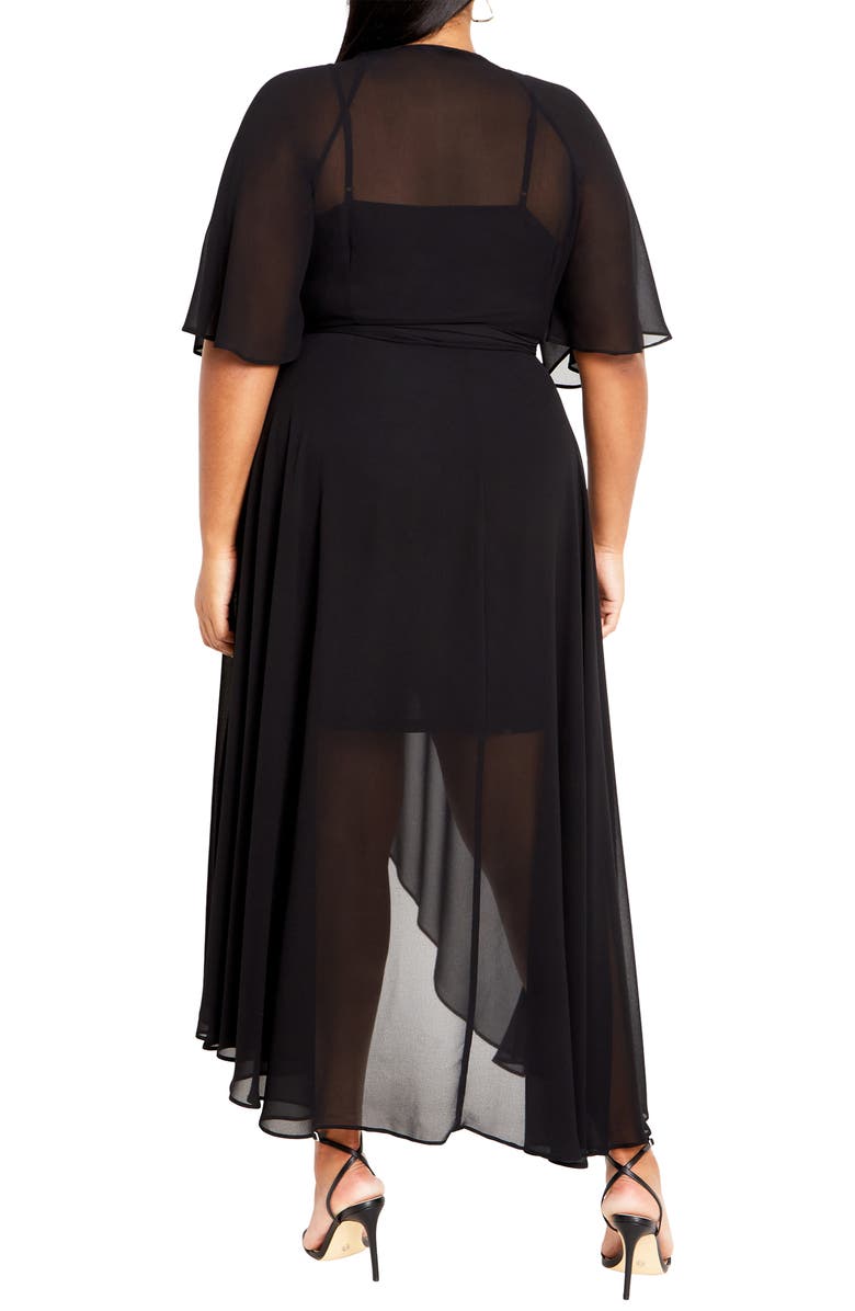 City Chic Lover's Lane Wrap Dress, Alternate, color, 