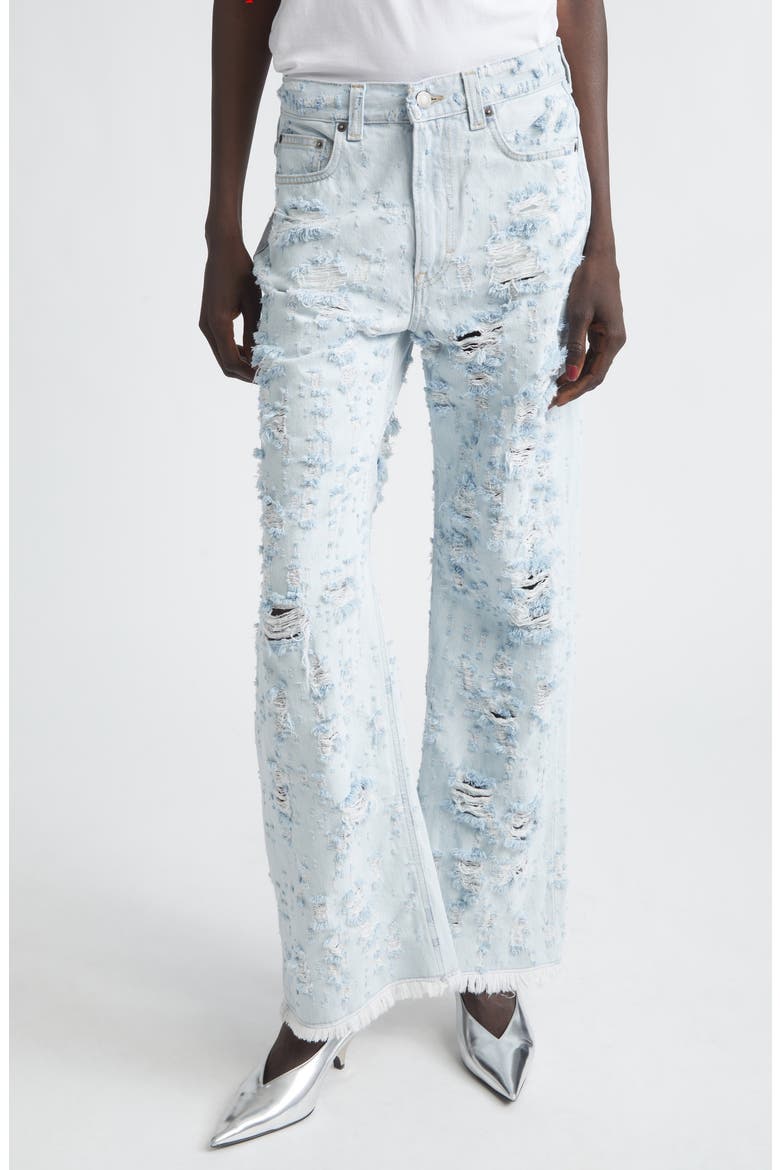 Winny Destroyed Wide Leg Jeans, Main, color, LIGHT BLUE DESTROY