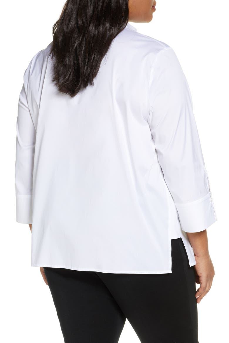 Button Front Shirt, Alternate, color, WHITE/ BLACK