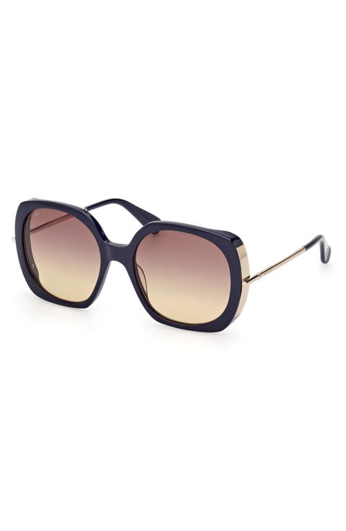 Max Mara Women's Malibu9 58mm Butterfly Sunglasses In Navy/pale Gold/brown