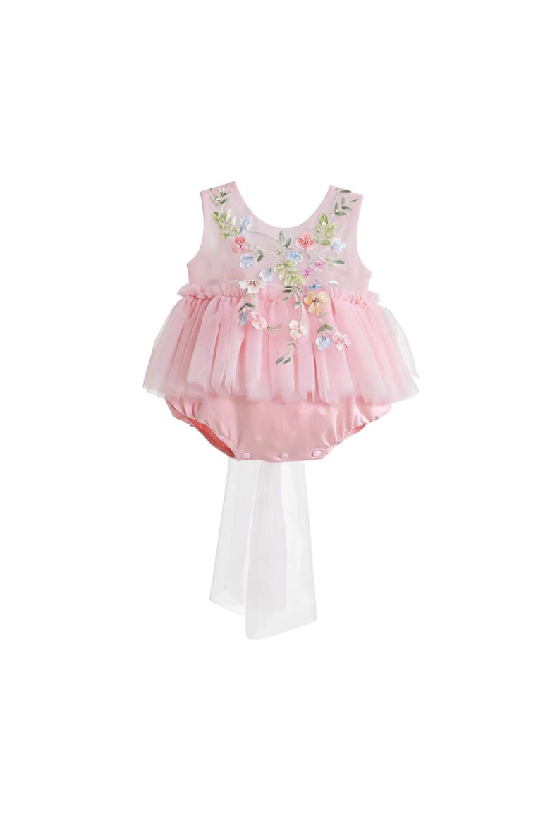 Fosella Floral Tulle Romper, Main, color, Pink