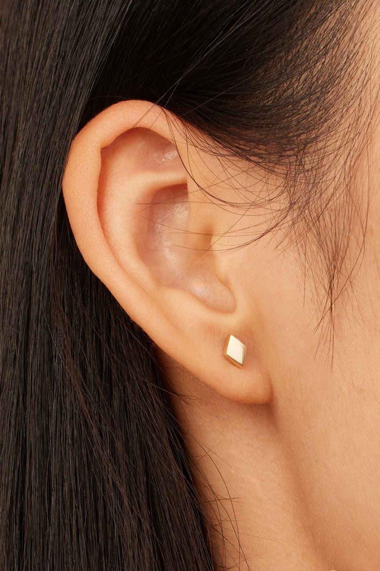 14K Gold Sweet Diamond Studs, Alternate, color, Yellow Gold