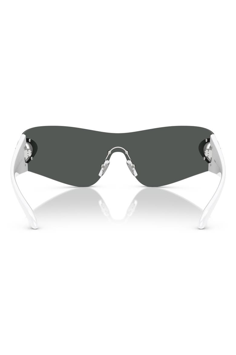 Eclipse 142mm Rimless Wrap Shield Sunglasses, Alternate, color, 10008742 DARK GREY
