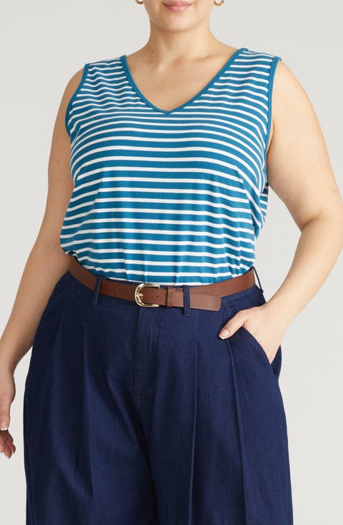 Double V Stretch Cotton Tank (Regular & Plus)