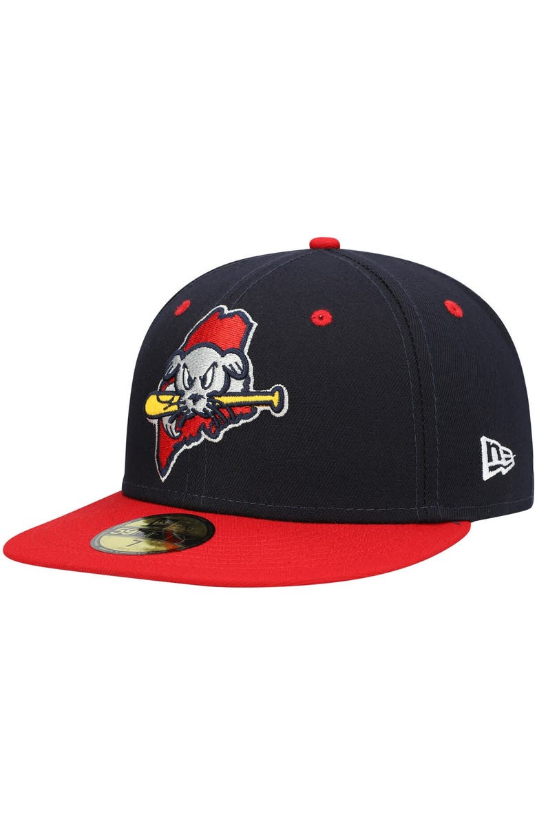 New Era Men's New Era Navy Portland Sea Dogs Authentic Collection Team Alternate 59FIFTY Fitted Hat, Main, color, 