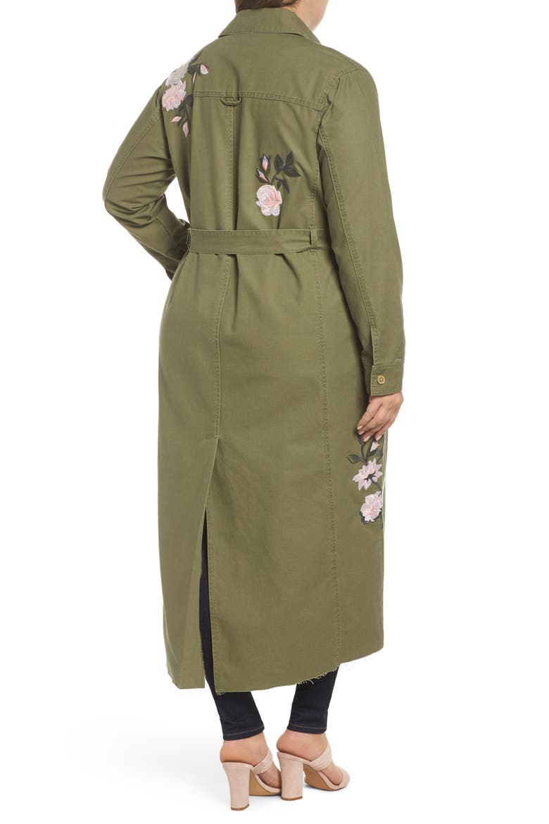Embroidered Army Duster, Alternate, color, ARMY