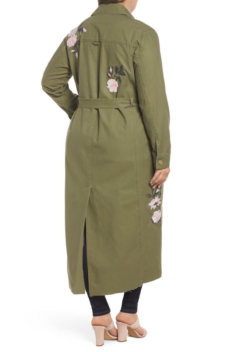 RACHEL Rachel Roy Embroidered Army Duster, Alternate, color, 