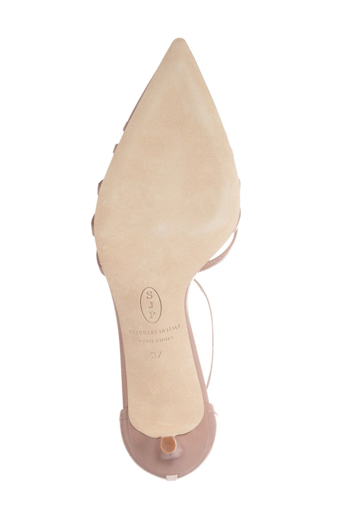 'Carrie' T-Strap Pump, Alternate, color, BROWN NAPPA LEATHER