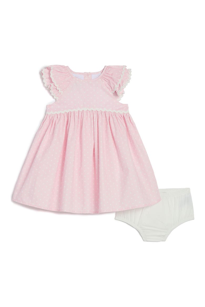 Dahlia Dot Dress & Bloomers Set, Main, color, LIGHT PINK