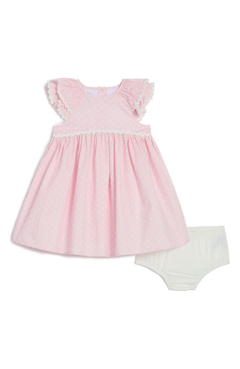 Pippa & Julie Dahlia Dot Dress & Bloomers Set, Main, color, Light Pink