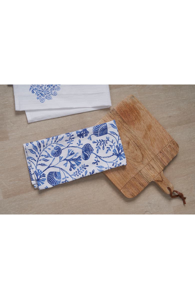 C&F Home Blue Reef Kitchen and Bathroom Embroidered Hand Towel, Alternate, color, Blue