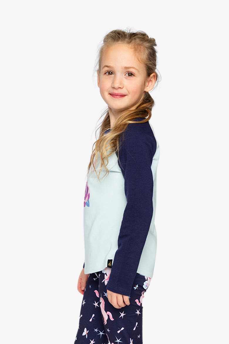 Contrast Raglan Organic Cotton Crew Neck T-Shirt, Alternate, color, Dark and Pale Blue