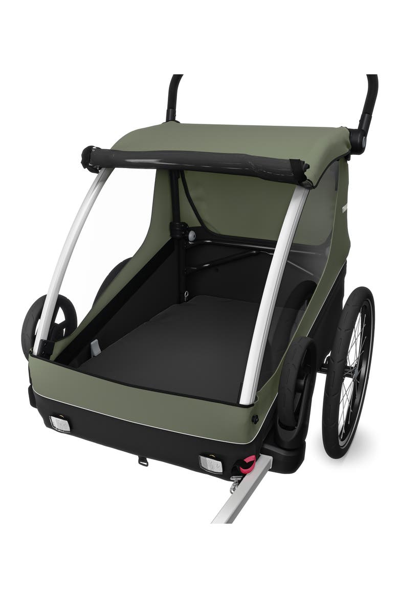 Courier Kids, Dog, Cargo Bike Trailer, Alternate, color, VINTAGE GREEN/ DARKEST GREEN