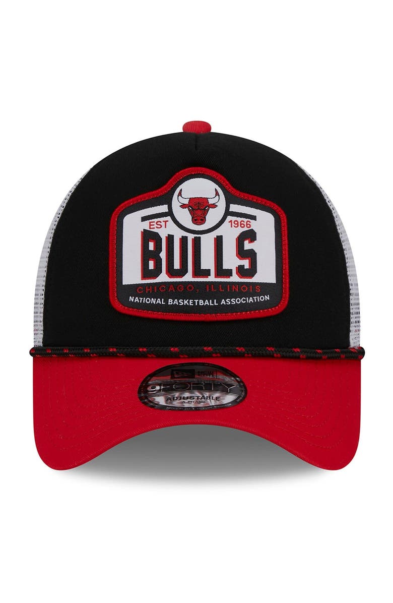 New Era Men's New Era Black/Red Chicago Bulls  A-Frame 9FORTY Trucker Hat, Alternate, color, 