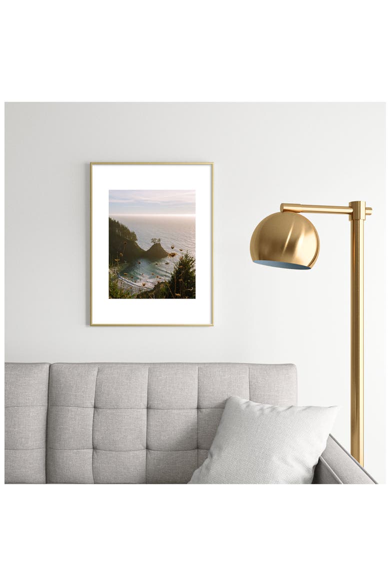 'Golden Coast' by J. Freemond Visuals Framed Wall Art, Alternate, color, GOLD/ BLUE