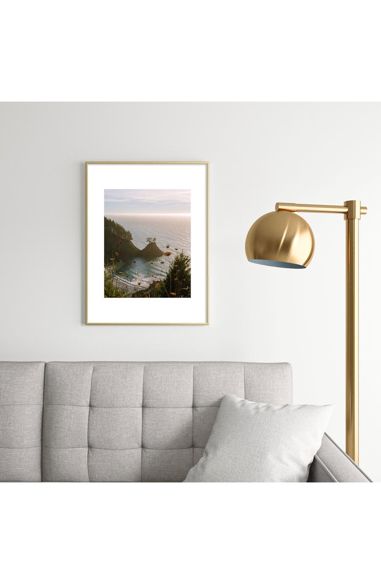 Deny Designs 'Golden Coast' by J. Freemond Visuals Framed Wall Art, Alternate, color, Gold/ Blue