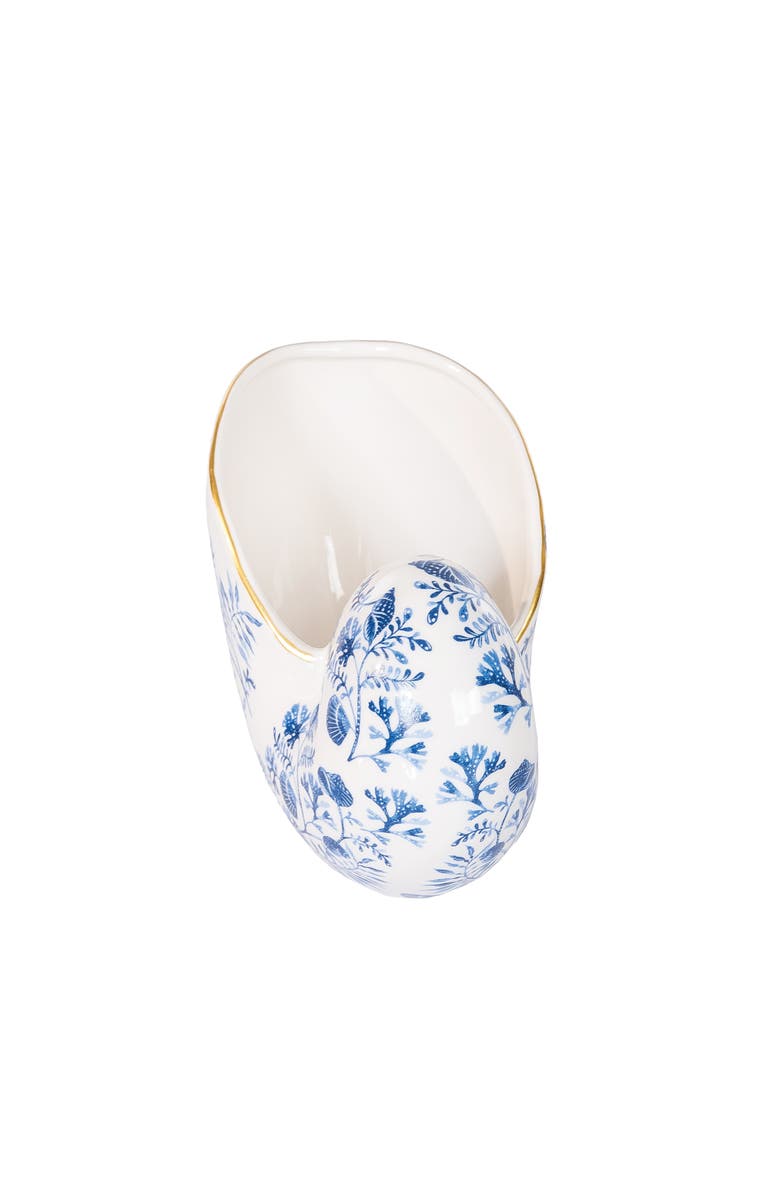 Gallerie II Chinoiserie Nautilus Shell Decorative Novelty Shaped Container, Alternate, color, Blue