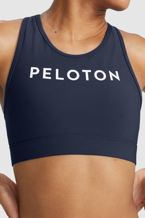 Peloton Cadent High Neck Racerback Bra In Deep Navy