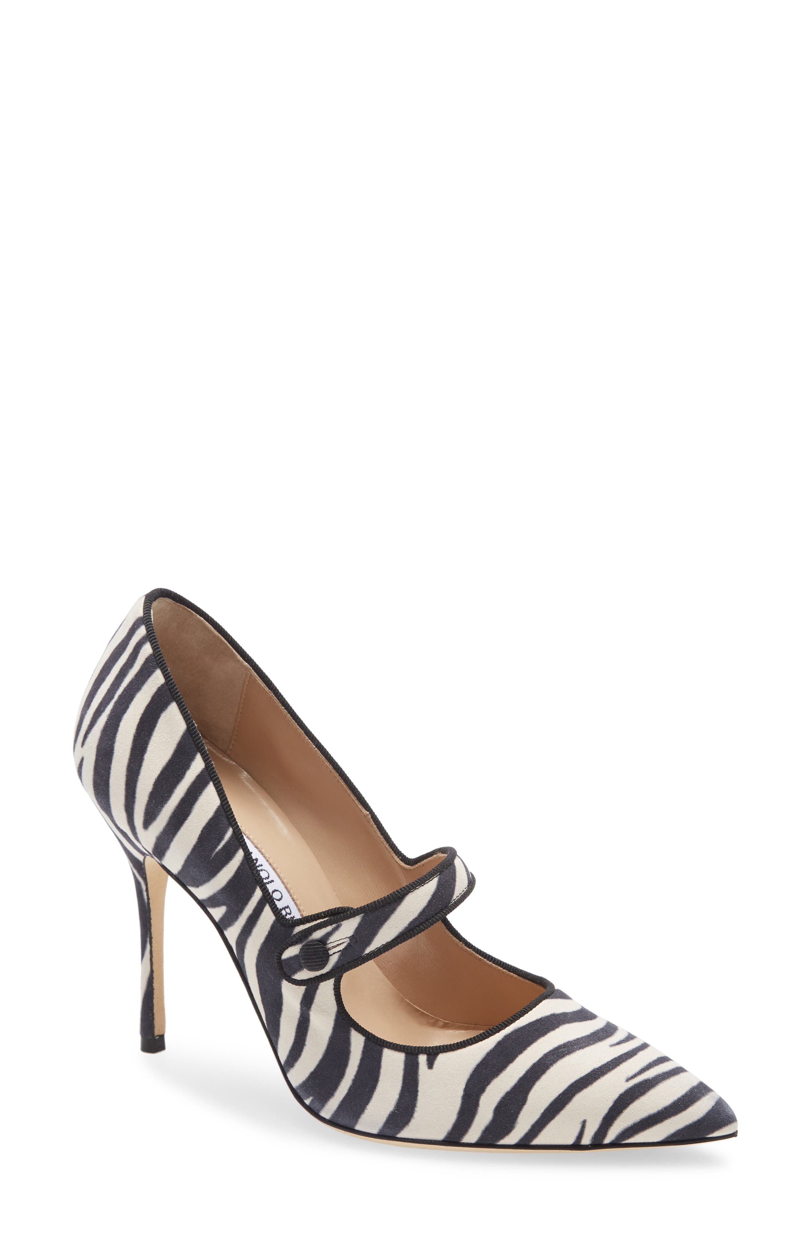 Manolo Blahnik Campari Pointed Toe Mary Jane Pump, Main, color, 