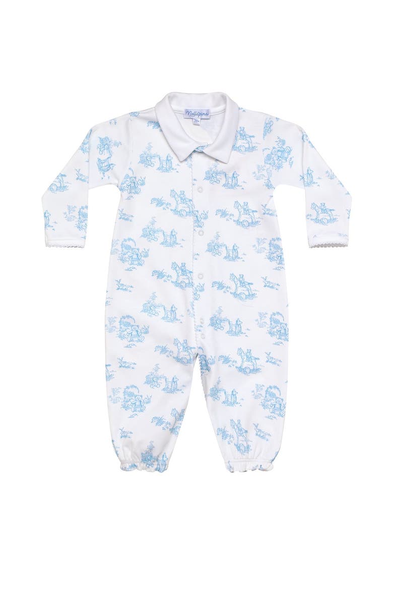 Blue Toile Baby Converter Gown - Baby, Alternate, color, Blue