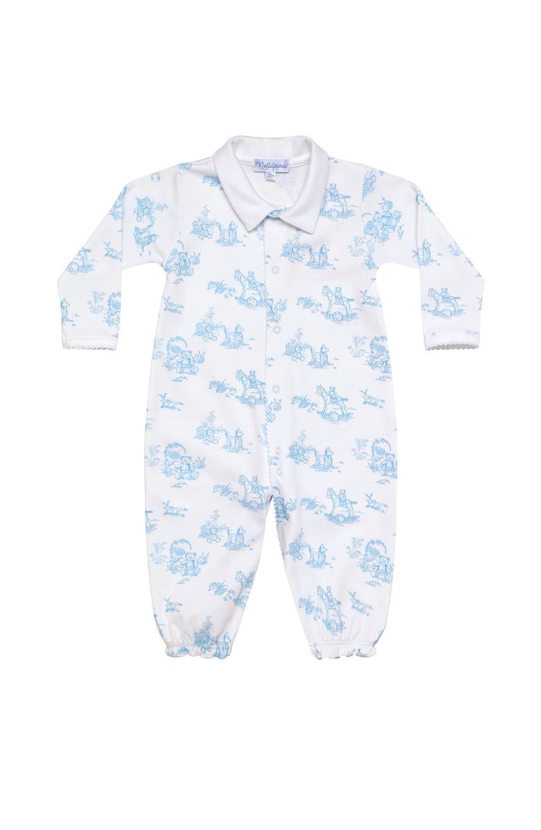 Nellapima Blue Toile Baby Converter Gown - Baby, Alternate, color, Blue
