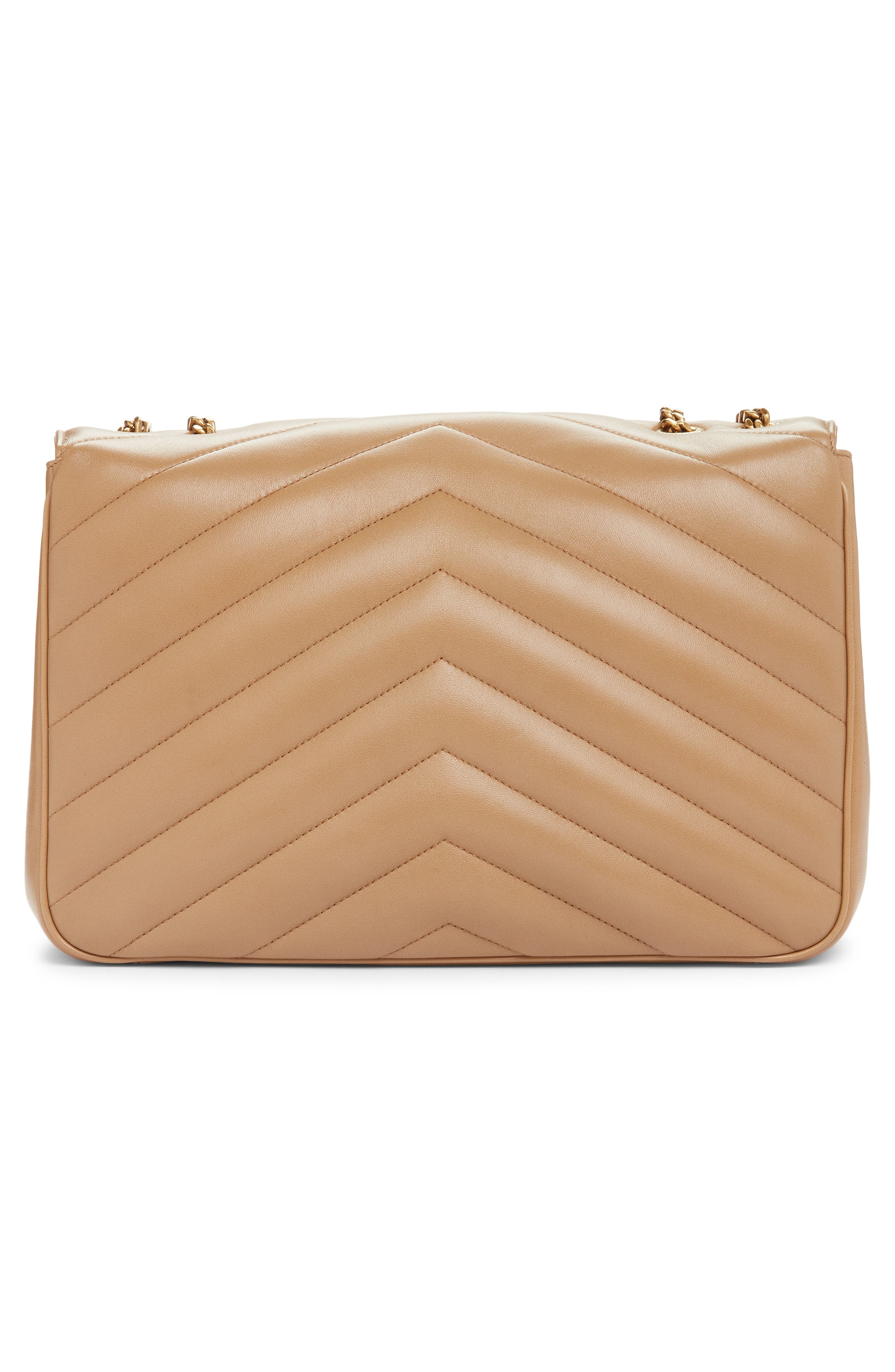 Saint Laurent Large Loulou Quilted Leather Shoulder Bag, Alternate, color, Natural Tan