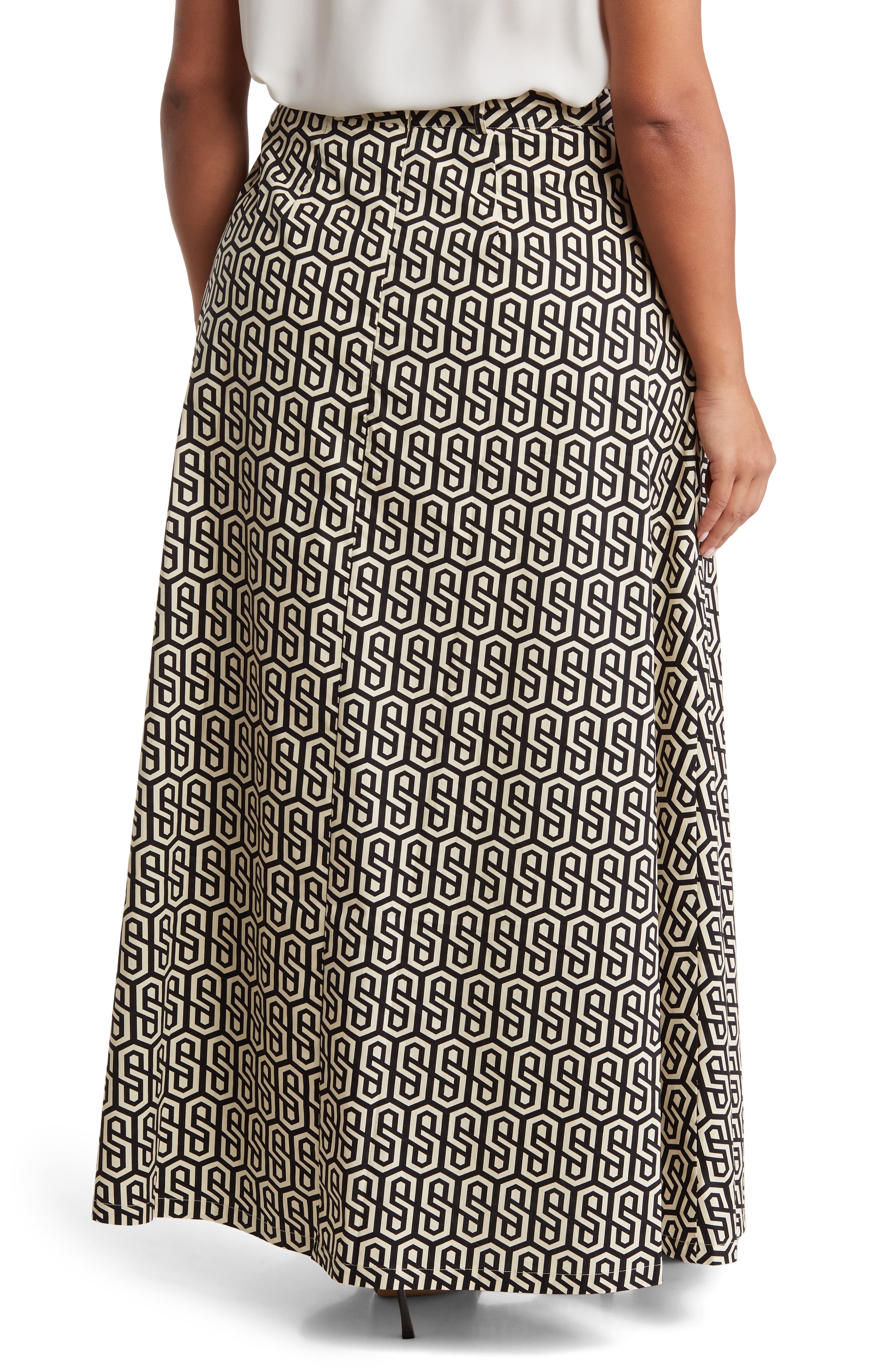 Abigail Stretch Poplin Midi Skirt - image 2