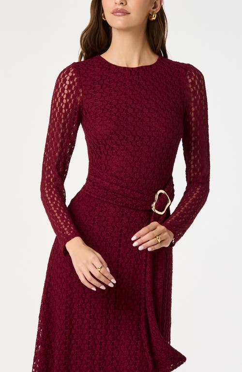 Astr The Label Long Sleeve Lace Midi Dress In Multi