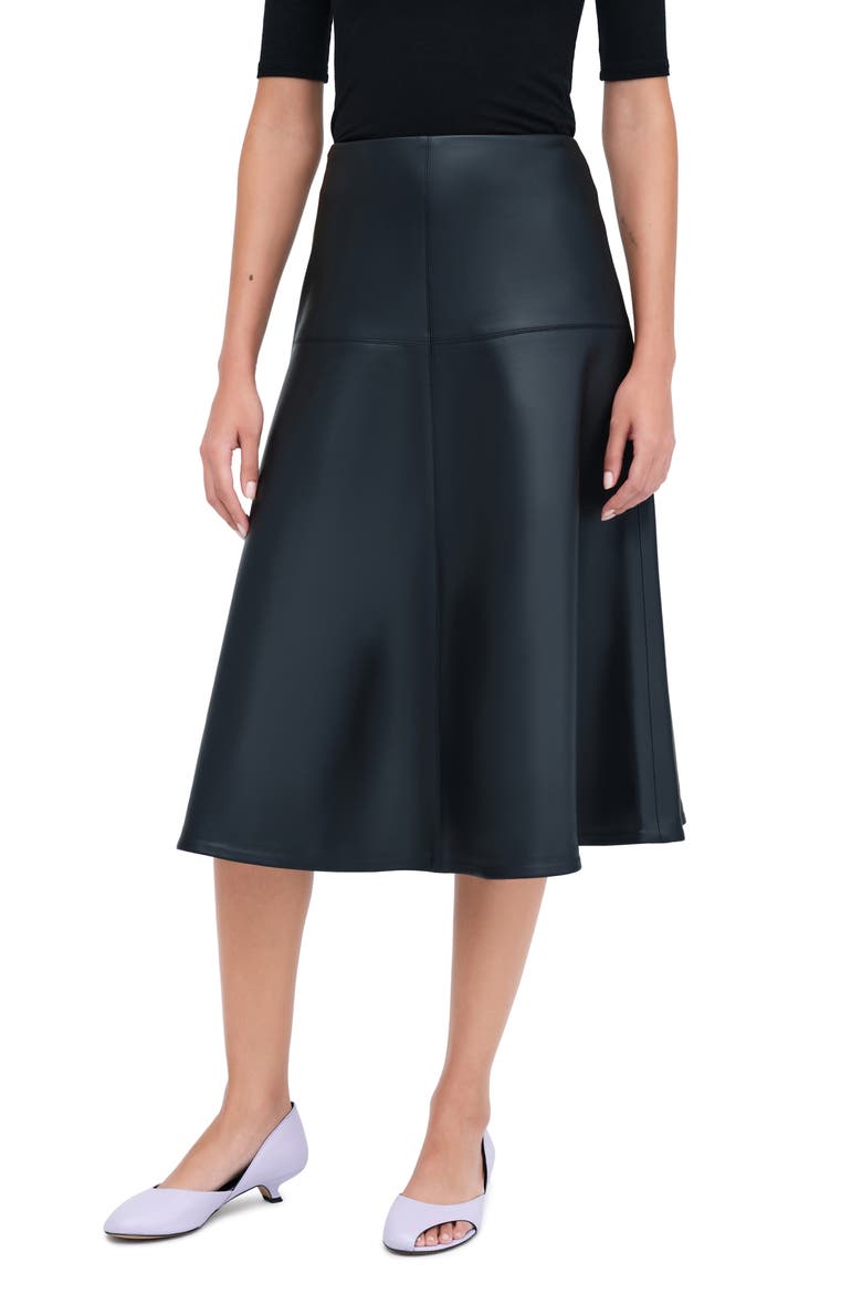 Lexi Faux Leather Skirt, Alternate, color, BLACK