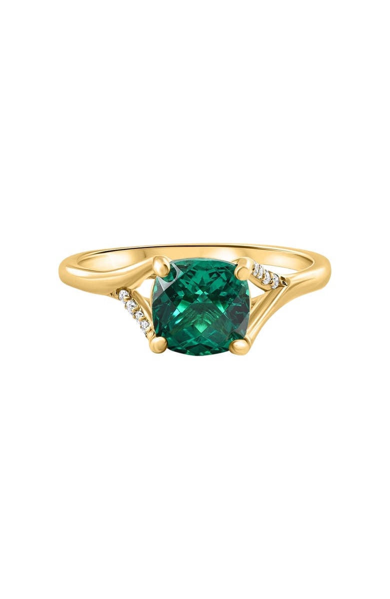 Bliss Diamond 1 1/2Ct Cushion Emerald & Diamond Ring 10k Gold Lab Grown Engagement Fashion, Main, color,
