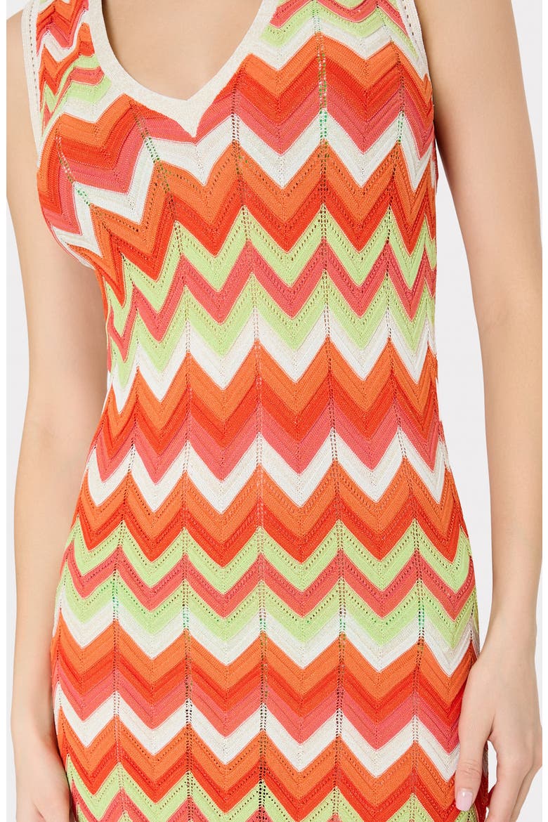 Kaela Metallic Cover-Up Knit Midi Dress, Alternate, color, ORANGE MULTI