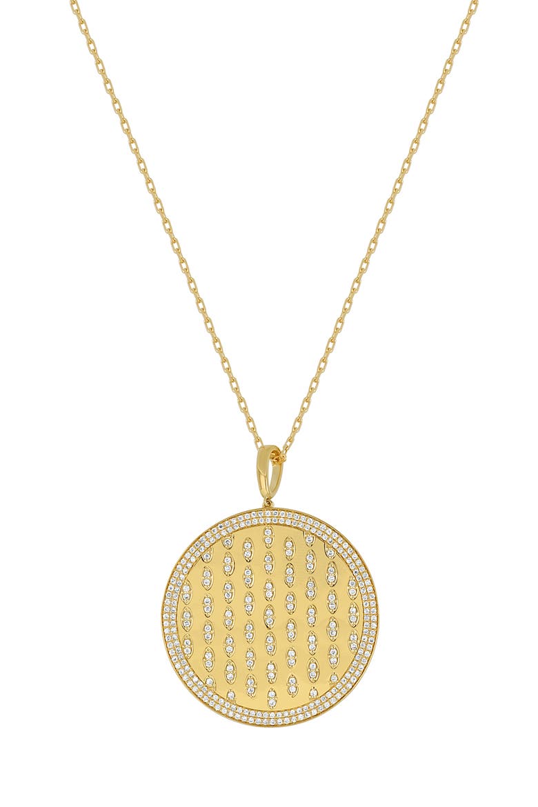 Kiera Diamond Medallion Necklace, Main, color, 18K YELLOW GOLD