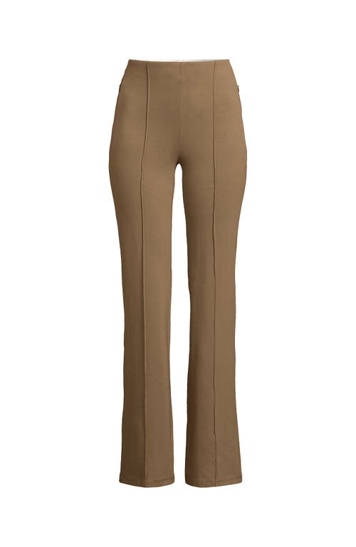 Lands' End Starfish High Rise Pintuck Bootcut Pants In Dark Jute Brown