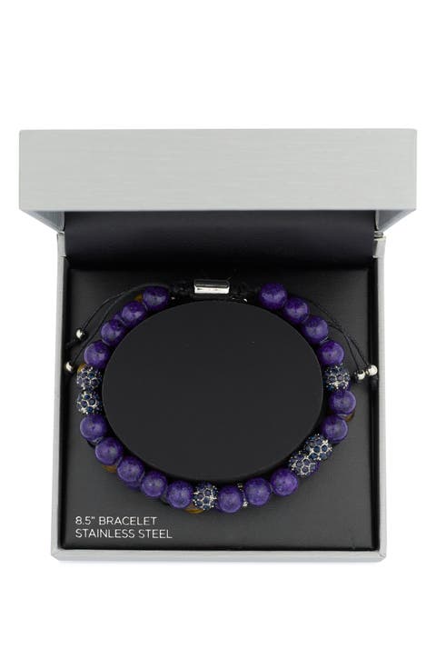 Men's Set of 2 Beaded Stretch Bracelets