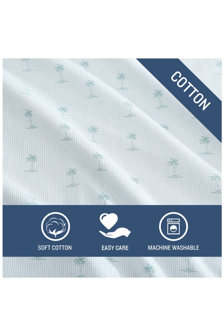 Kew Palms 200 Thread Count Sheet Set, Alternate, color, SILVER\BLUE