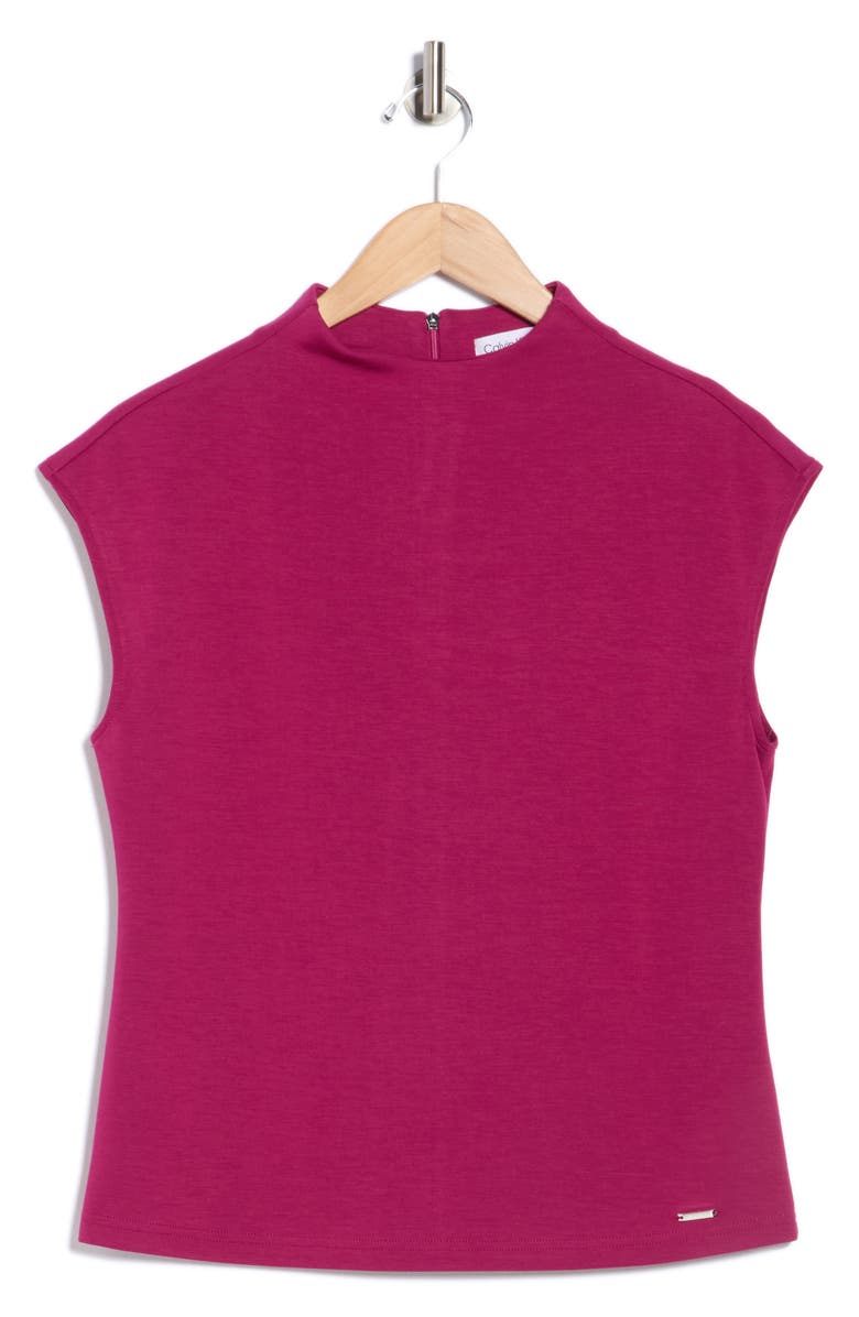 Calvin Klein Mock Neck Knit Top, Alternate, color, Mulberry