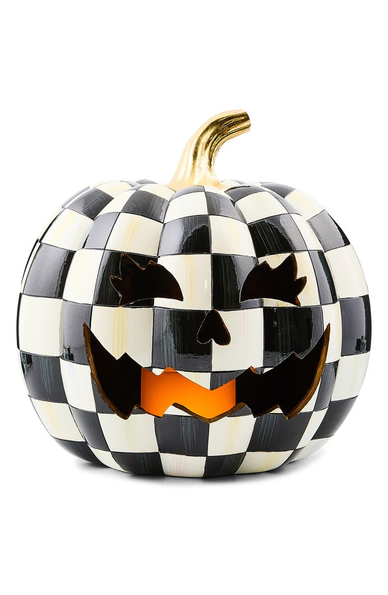 MACKENZIE CHILDS Courtly Check Illuminated Jack O' Lantern, Alternate, color,
