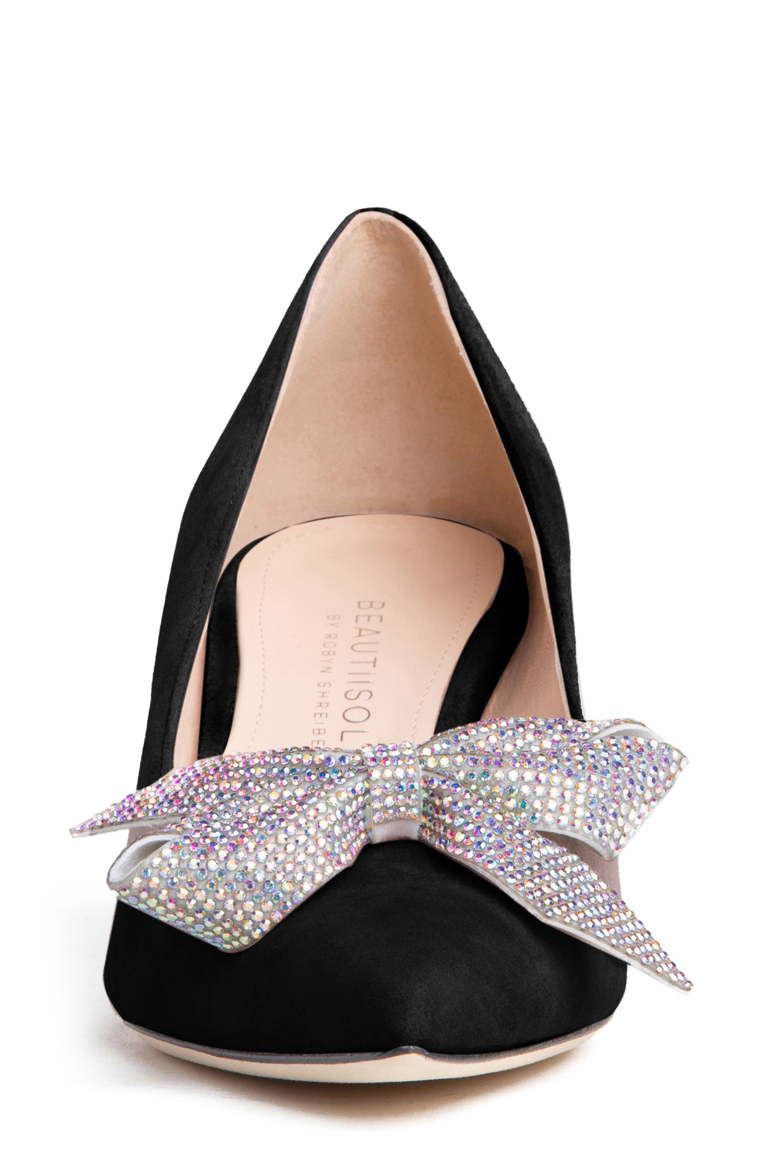 BEAUTIISOLES Frida Pointed Toe Kitten Heel Pump, Alternate, color, Black