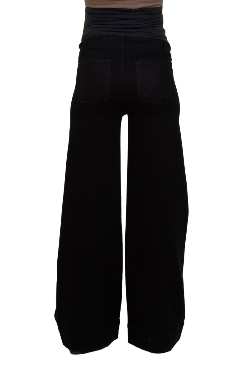 PinkBlush Super Wide Leg Maternity Jeans, Alternate, color, Black