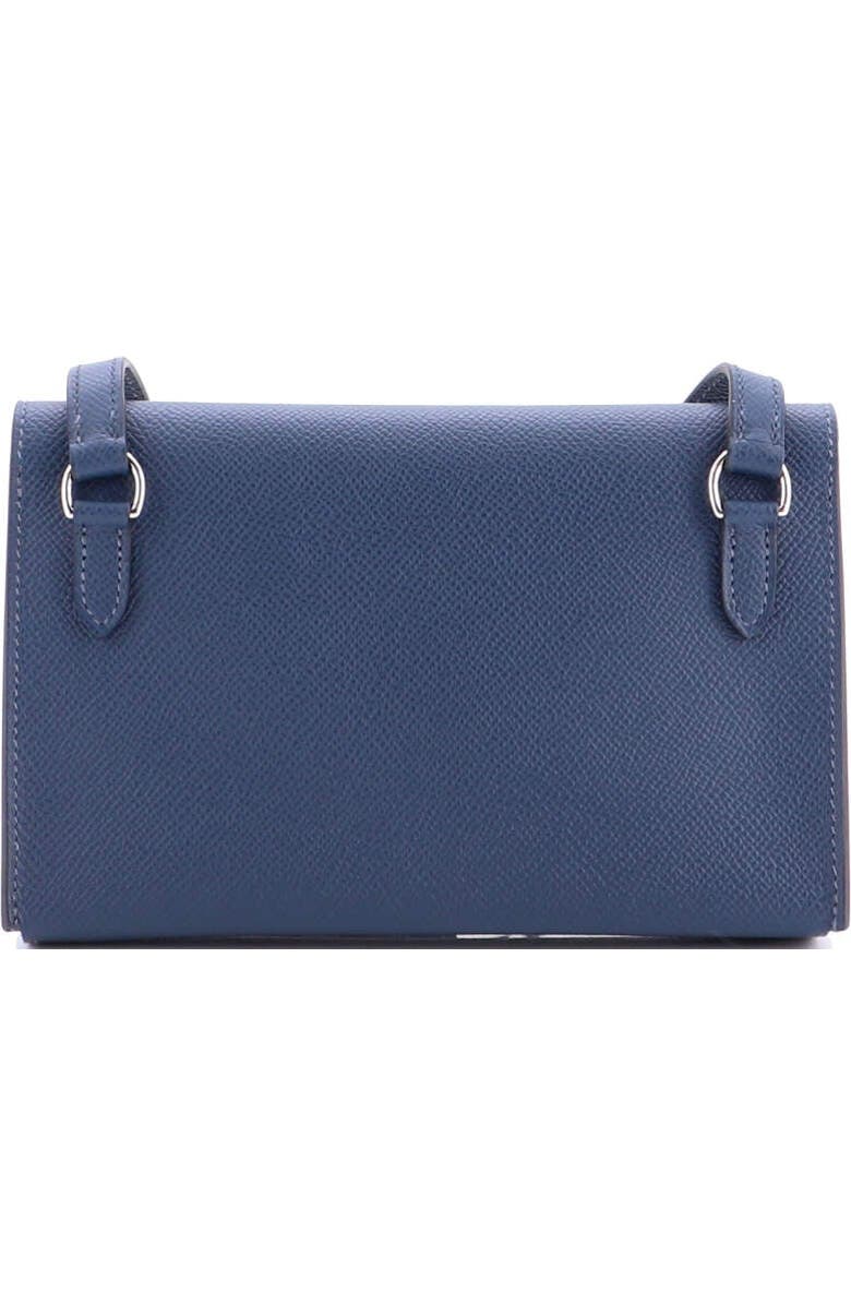 Pre-Owned Hermes Hermesnap Wallet Bag Epsom, Alternate, color, Bleu Tie