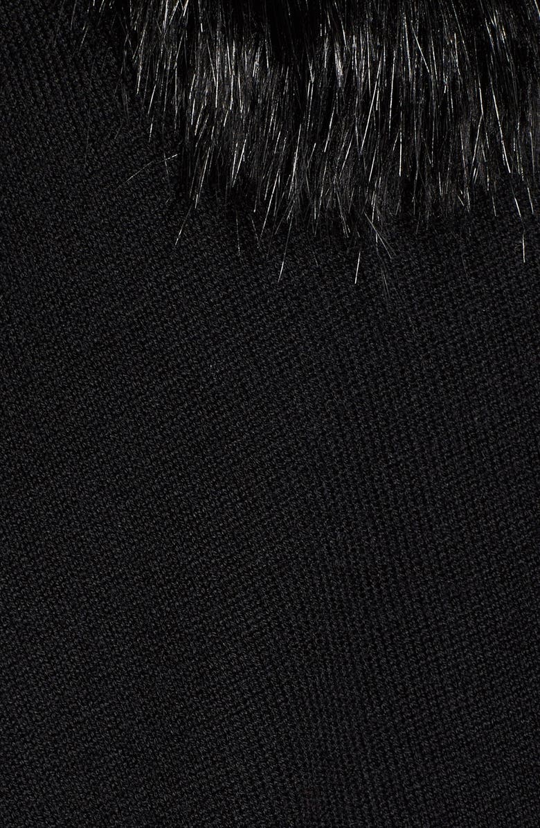 Nordstrom Knit Poncho with Faux Fur Collar, Alternate, color,