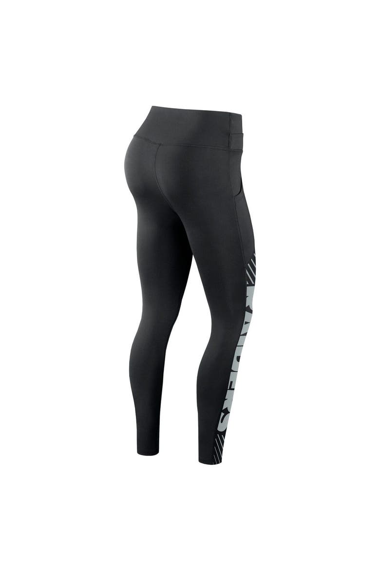 Women's Nike Black Las Vegas Raiders Yard Line Crossover Leggings, Alternate, color, Black