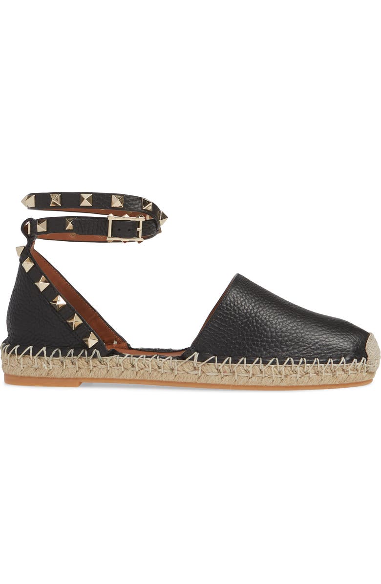 Valentino Garavani Rockstud Espadrille Flat, Alternate, color,