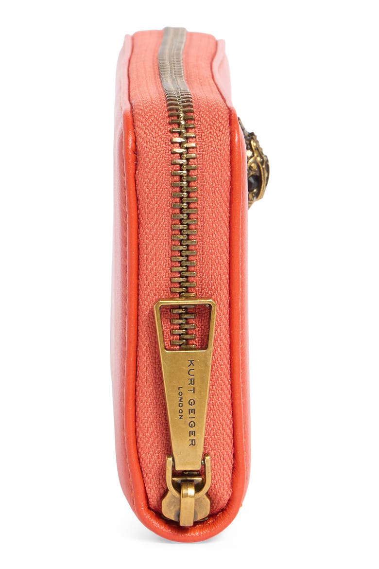 Chelsea Zip Around Leather Wallet, Alternate, color, ORANGE